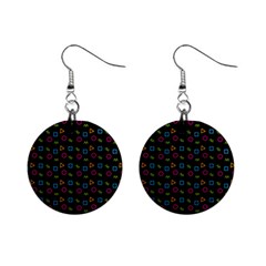 Background Ornamental Pattern Mini Button Earrings