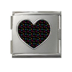 Background Ornamental Pattern Mega Link Heart Italian Charm (18mm)