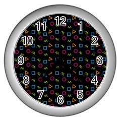 Background Ornamental Pattern Wall Clock (silver)