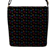 Background Ornamental Pattern Flap Closure Messenger Bag (l)