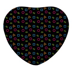 Background Ornamental Pattern Heart Glass Fridge Magnet (4 Pack)