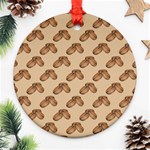 Coffee Beans Pattern Texture Ornament (Round) Front