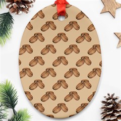 Coffee Beans Pattern Texture Ornament (oval)