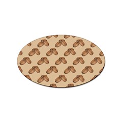 Coffee Beans Pattern Texture Sticker (oval) by Maspions