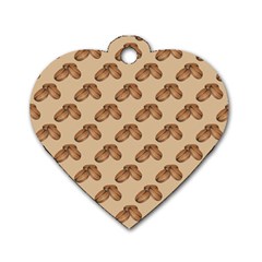 Coffee Beans Pattern Texture Dog Tag Heart (one Side)