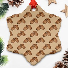 Coffee Beans Pattern Texture Snowflake Ornament (two Sides)