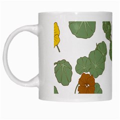 Nasturtium Flower Plant Leaves White Mug