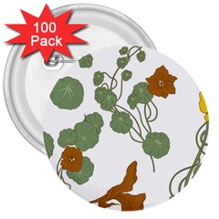 Nasturtium Flower Plant Leaves 3  Buttons (100 Pack) 