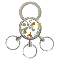 Nasturtium Flower Plant Leaves 3-Ring Key Chain