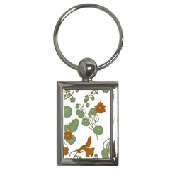 Nasturtium Flower Plant Leaves Key Chain (rectangle) by Maspions