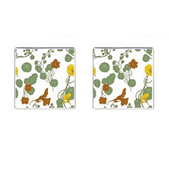 Nasturtium Flower Plant Leaves Cufflinks (square)