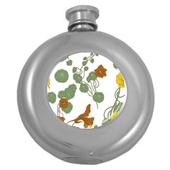 Nasturtium Flower Plant Leaves Round Hip Flask (5 Oz)