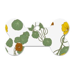 Nasturtium Flower Plant Leaves Dog Tag Bone (two Sides)