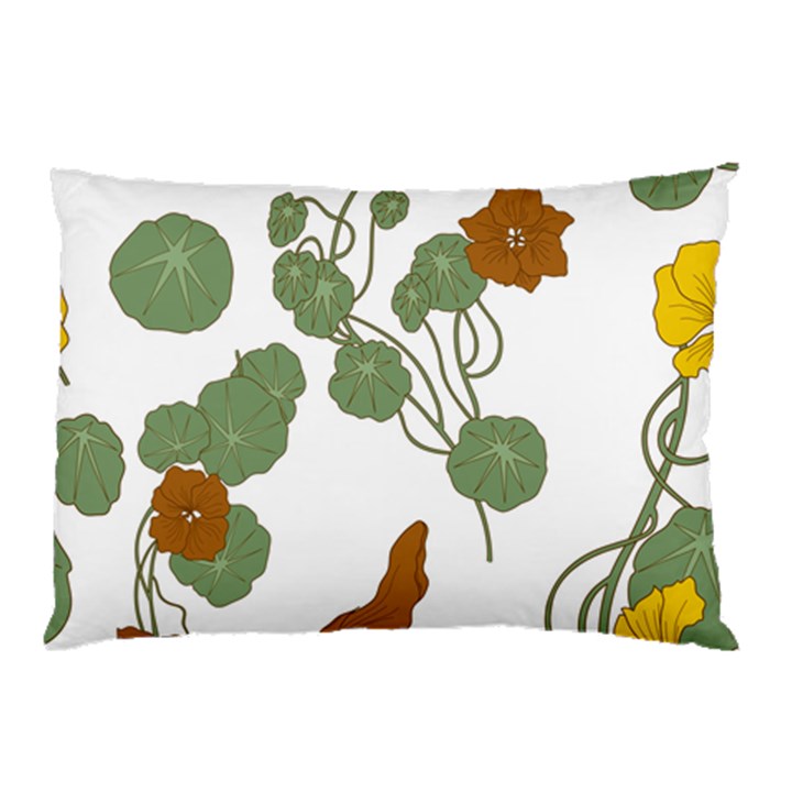 Nasturtium Flower Plant Leaves Pillow Case