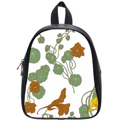 Nasturtium Flower Plant Leaves School Bag (small)