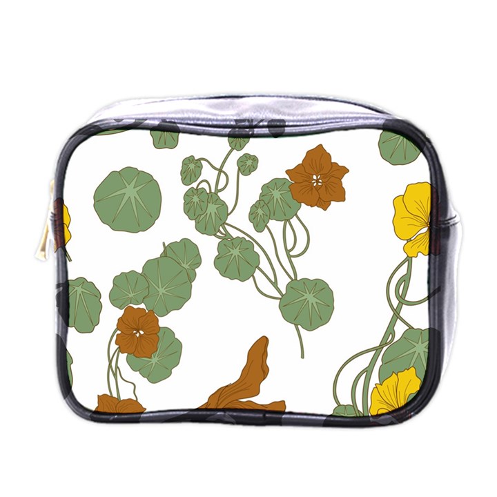 Nasturtium Flower Plant Leaves Mini Toiletries Bag (One Side)