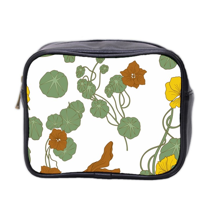 Nasturtium Flower Plant Leaves Mini Toiletries Bag (Two Sides)