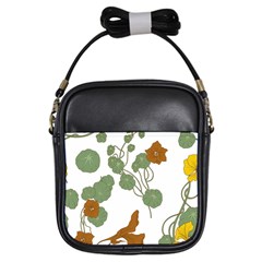 Nasturtium Flower Plant Leaves Girls Sling Bag by Maspions