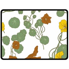 Nasturtium Flower Plant Leaves Fleece Blanket (large)