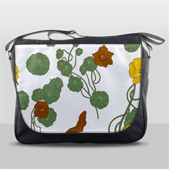 Nasturtium Flower Plant Leaves Messenger Bag