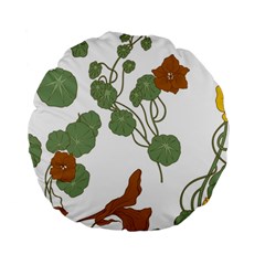 Nasturtium Flower Plant Leaves Standard 15  Premium Round Cushions