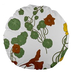 Nasturtium Flower Plant Leaves Large 18  Premium Round Cushions