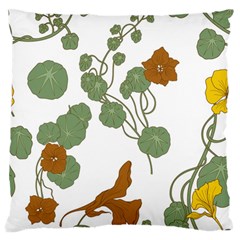 Nasturtium Flower Plant Leaves Standard Premium Plush Fleece Cushion Case (One Side)