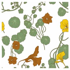 Nasturtium Flower Plant Leaves Wooden Puzzle Square