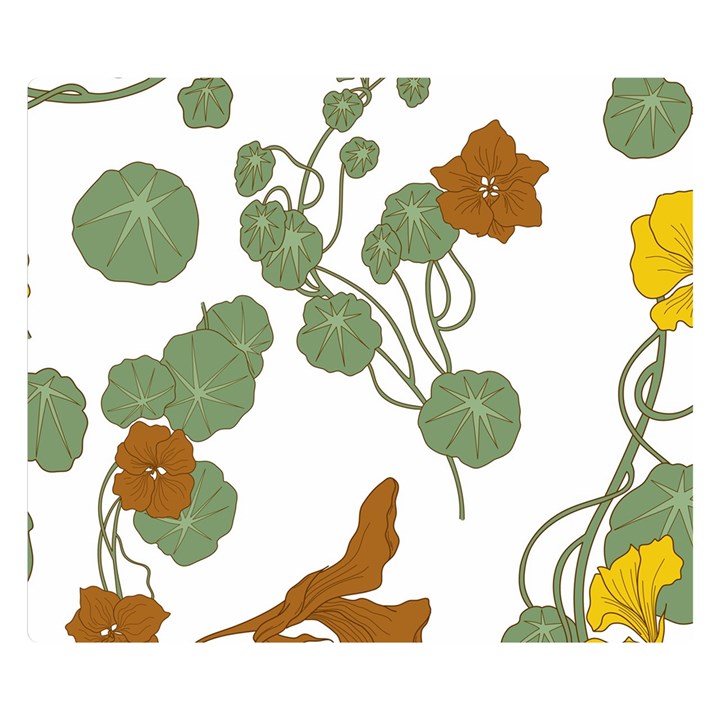 Nasturtium Flower Plant Leaves Premium Plush Fleece Blanket (Small)