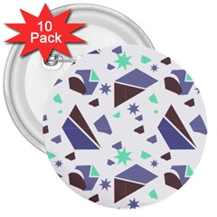 Seamless Pattern Geometric Texture 3  Buttons (10 Pack)  by Maspions