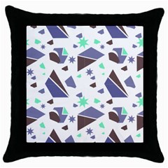 Seamless Pattern Geometric Texture Throw Pillow Case (black)