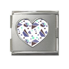 Seamless Pattern Geometric Texture Mega Link Heart Italian Charm (18mm)