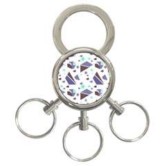 Seamless Pattern Geometric Texture 3-ring Key Chain