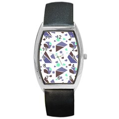 Seamless Pattern Geometric Texture Barrel Style Metal Watch