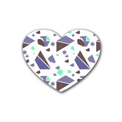 Seamless Pattern Geometric Texture Rubber Coaster (heart)