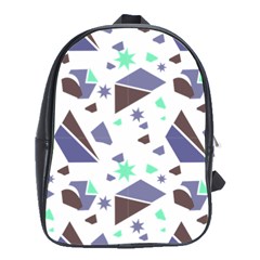 Seamless Pattern Geometric Texture School Bag (large)