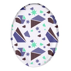 Seamless Pattern Geometric Texture Oval Glass Fridge Magnet (4 Pack)