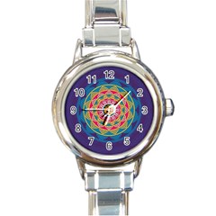 Abstract Digital Artwork Round Italian Charm Watch