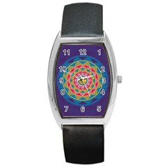 Abstract Digital Artwork Barrel Style Metal Watch