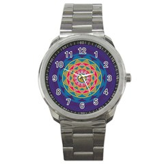 Abstract Digital Artwork Sport Metal Watch