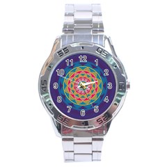 Abstract Digital Artwork Stainless Steel Analogue Watch