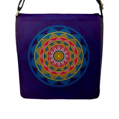 Abstract Digital Artwork Flap Closure Messenger Bag (l)