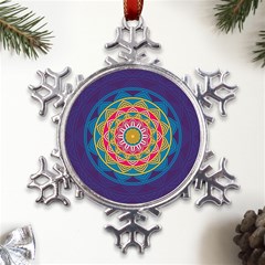 Abstract Digital Artwork Metal Large Snowflake Ornament by Maspions