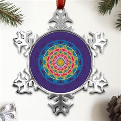 Abstract Digital Artwork Metal Small Snowflake Ornament by Maspions