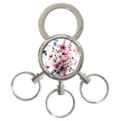 Flora Floral Flower Petal 3-ring Key Chain