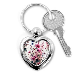 Flora Floral Flower Petal Key Chain (heart)