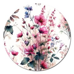 Flora Floral Flower Petal Magnet 5  (round)