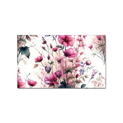 Flora Floral Flower Petal Sticker Rectangular (10 Pack)