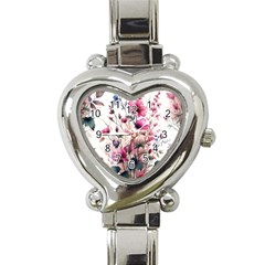 Flora Floral Flower Petal Heart Italian Charm Watch