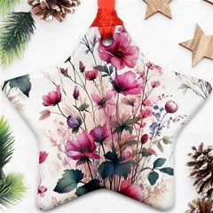 Flora Floral Flower Petal Star Ornament (two Sides)